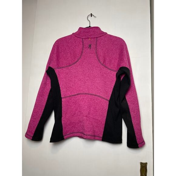 Browning Fleece Womens Medium Pink Full Zip Long Sleeve Jacket Light Weight Coat - Picture 9 of 14